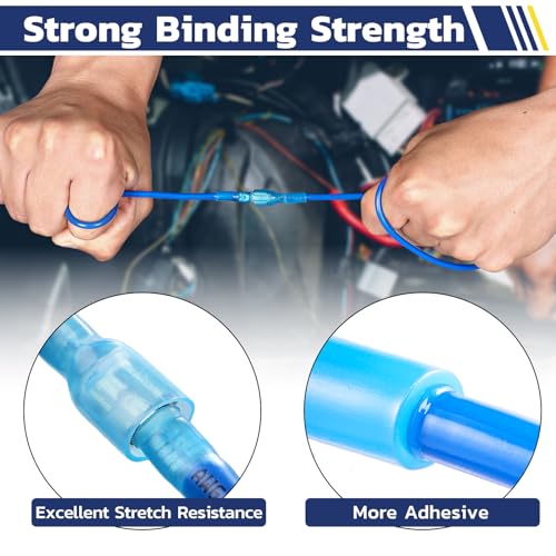 haisstronica 100PCS Heat Shrink Spade Connectors, 22-10 AWG, Male/Female - size: AWG 22-10, style: Male&Female Kit 100PCS