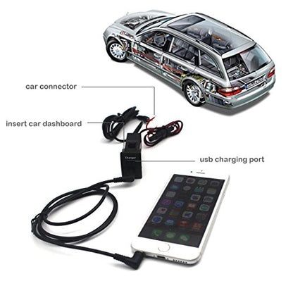 MOTONG Car USB Socket Port with 3.5mm AUX Socket for Toyota VIGO, Charges Devices like iPhone, iPad, Samsung, LG, Huawei