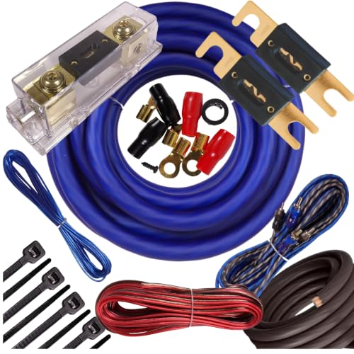 Complete 3000W Gravity 4 Gauge Amplifier Installation Wiring Kit Amp Pk2 4 Ga Blue - for Installer and DIY Hobbyist - Perfect for Car/Truck/Motorcycle/Rv/ATV