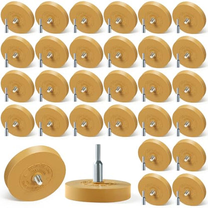 30 Pack Decal Remover Eraser Wheel Rubber Eraser Wheel for Drill Removes Car Stripes Vinyl Tapes and Graphics Rubber Eraser Wheel Tool Kit for Cars, RV, Motorcycles Sticker Remover Tool - size: 30 Pack Solid