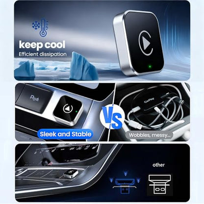 Wireless CarPlay Adapter for Apple iPhone & Android, 2-in-1