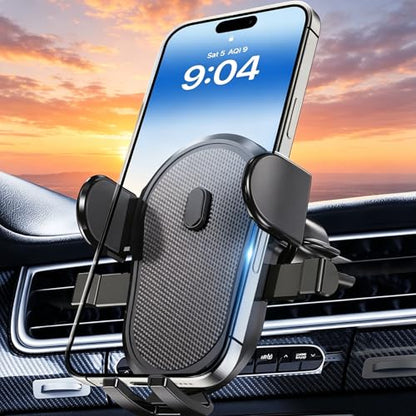 Universal Car Vent Phone Mount, Hands-Free Air Vent Holder for iPhone and Other Smartphones, Upgraded Clip (Dark Black) - color: Dark Black