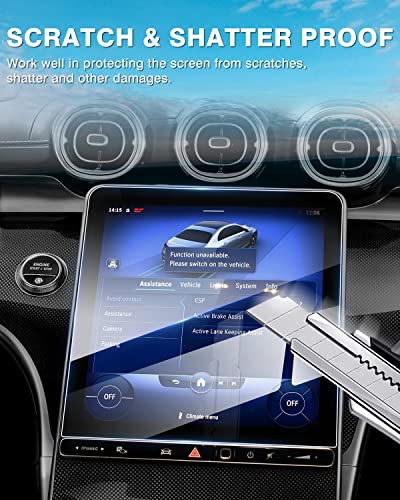 [Upgrade] 2 Pack 11.9-Inch Screen Protector for 2022~ 2025 2026 Mercedes Benz C300 C Class C250 /2023 ~ 2026 GLC300 [No Glare & Fingerprint] Touchscreen 9H Tempered Glass Navigation Radio Screen Protector Benz C300 Accessories - size: 2022-2025 Mercedes B