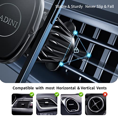 Magnetic Phone Holder for Car Vent [Metal Hook Clip] Car Mount Compatible with All Smartphones Fit All iPhone 17/16/15/14/13 Pro Max Plus & Samsung S25