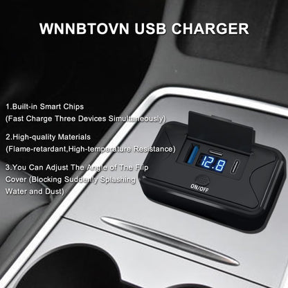 90W 12V USB Outlet Panel Mount Dual PD 36W QC 18W Switch Voltmeter Marine - size: Dual PD+QC