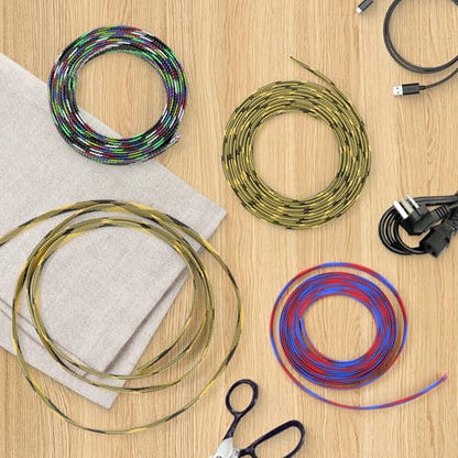 Braided Wire Loom Sleeve - Pet Proof Chew Resistant Cable Wrap, High Density Expandable Cable Sleeving for Automotive Wire Harness & PC Computer Case 16.4ft (Blue Red, 6mm (1/4")) - color: Blue Red, size: 6mm (1/4")