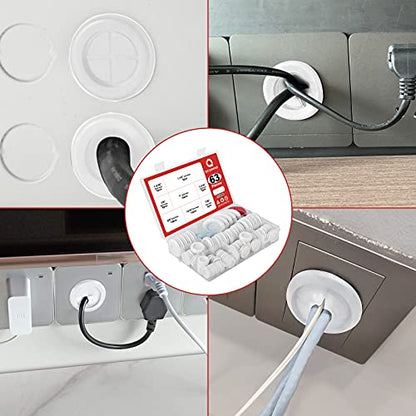 63Pcs Rubber Grommet Kit, Drill Hole Firewall Hole Plugs Wire Protection with Cable Sticky Tape, 6 Sizes 5/8" 13/16" 7/8" 1" 1-3/16" 1-1/2"(White) - size: White Rubber Grommet Kit