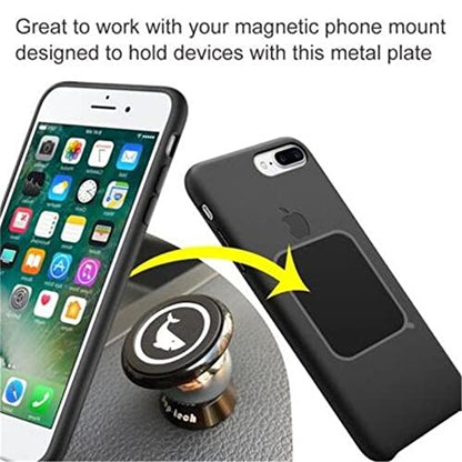 Replacement Metal Plates Set for Magnetic Car Phone Holders, Wall & Air Vent Mounts, Cases, Magnets. Kit of 8 Black Round Iron Discs Without Holes. 3M Adhesive Backing. Matte Steel Sheets 8 Pack - color: Round / 8 Pack