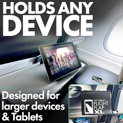 Flight Flap Airplane Phone Holder, Flexible Airplane Tablet Holder Travel - color: Black, size: XL