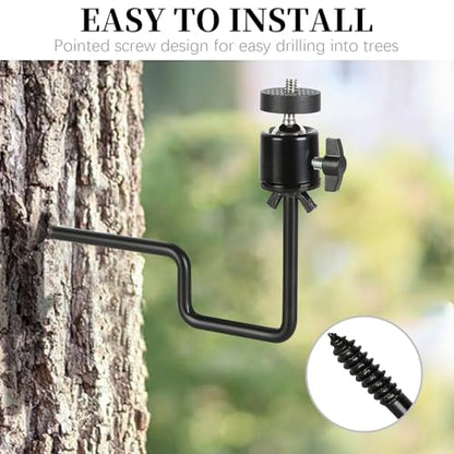 5 Pack Trail Camera Tree Mounts, 360° Rotatable Hunting Cam Brackets with 1/4" x 20 Screw, Durable 5KG Capacity Surveillance Cameras Holder for Outdoor Surveillance and Wildlife Monitoring