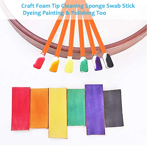 Wellgler's Foam Cleaning Swabs, Lint-Free Swabs for Precision Electronics, Camera, Optical Lens & Inkjet Printer Cleaning (200pcs Orange) - color: orange