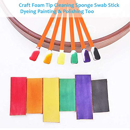 Wellgler's Foam Cleaning Swabs, Lint-Free Swabs for Precision Electronics, Camera, Optical Lens & Inkjet Printer Cleaning (200pcs Orange) - color: orange