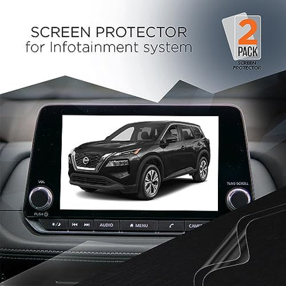 Matte Anti Glare Anti Fingerprint Premium Screen Protector for Designed for Nissan Rogue 2021 2022 2023 S SL SV Platinum Infotainment Navigation Multimedia Touchscreen Display 2 Pack