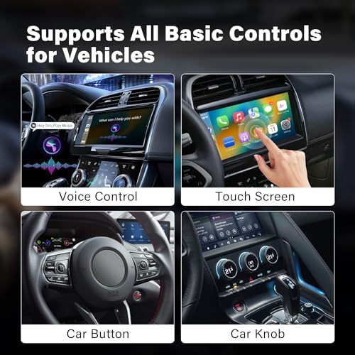 Wireless CarPlay Adapter 2 IN 1 Plug and Play Wired to Wireless Car Play Adapter Android Auto Dongle, Aux Compatible All Car Models Smart Carplay Box Support iPhone 6+/iOS 10+/Android 11.0+