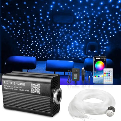 Starlight Headliner Kit 550 Piece Twinkle 0.03in*9.8ft/0.75mm*3m, 16W Starlight Headliner Music/Voice Activated Star Lights for Car, VASTFIRE RGBW Starlights for Theater Game Bed Room Ceiling - size: Twinkle 550pcs 0.03in (9.8ft/3m) 16W
