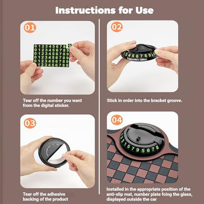 Anti Slip Car Mat Phone Holder,Anti Slip Phone Mat for Car,360° Rotatable - color: Black and Gray