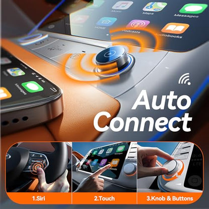 for Apple Carplay Wireless Adapter, 60% Smaller, 3X Fast Stable Connection, Bluetooth 5.3 & WiFi 6, Mini Carplay Dongle Support Map Music for iPhone 5~16, Fit for 927+ Cars, USB A/C, Gray