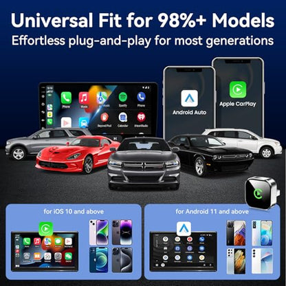 2026 Wireless CarPlay Adapter for iPhone and Android Auto Bluetooth