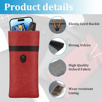 2PCS Faraday Bags for Car Key, Anti-Tracking Vehicle Faraday Key Fob Protector Cage for Privacy Protection, RFID Anti-Theft Automotive Signal Blocking Pouch, Universal Fit (Red) - color: Red