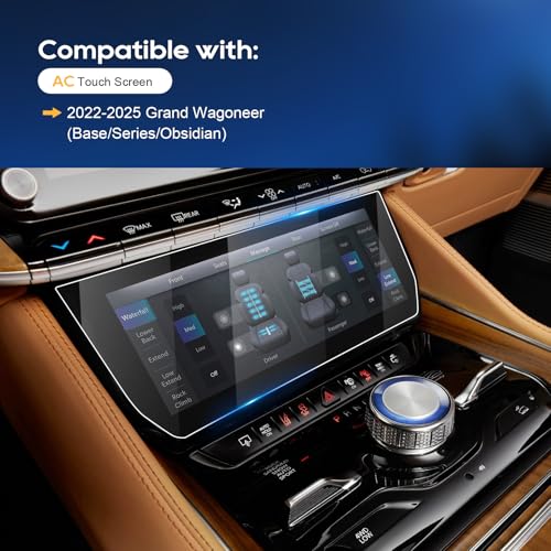 For 2025 2026 Jeep Grand Wagoneer Screen Protector(2pcs) 2022-2026 Grand Wagoneer (Base/Series/Obsidian) AC Touchscreen [Nano Film] 2022-2026 Grand Wagoneer Accessories Anti Scratch HD Touch Sensitive - color: Jeep Grand Wagoneer 2022-2026 AC 2Nano