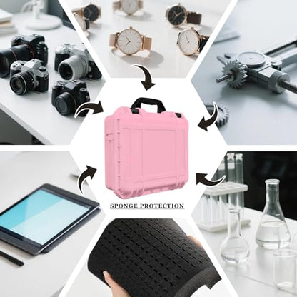Relaxweex 8.5 x 6.5 x 3.7 Inch Hard Case, Grid Shell, Pink - color: Pink, size: 8.5 x 6.5 x 3.7 Inch, style: Grid Shell