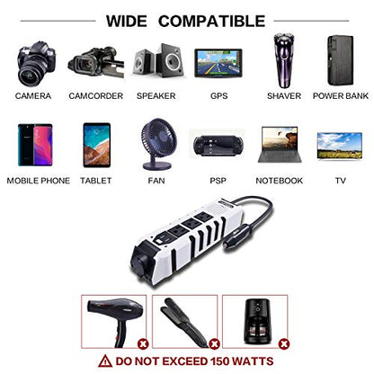 BYGD 150W Car Power Inverter, DC 12V to 110V AC Car Plug Converter - color: 8963WHITE