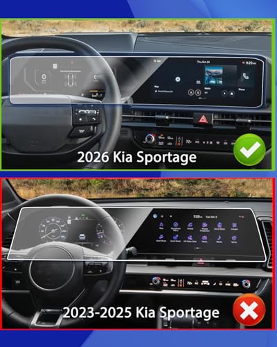 (Double Set) 2026 2027 Kia Sportage Screen Protector for 2026 Kia Sportag e Accessories SX/SX Prestige/X-Pro Prestige (Hybrid) Dual 12.3Inch 2026 PET Screen Protector(Not For 2024 2025) - size: 2026 Sportage 12.3inch