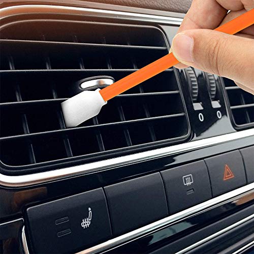 Wellgler's Foam Cleaning Swabs, Lint-Free Swabs for Precision Electronics, Camera, Optical Lens & Inkjet Printer Cleaning (200pcs Orange) - color: orange
