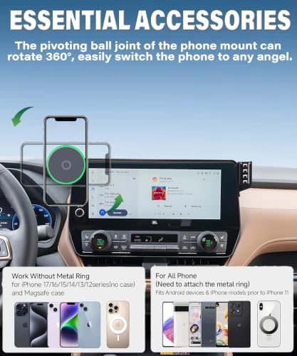 Car Phone Mount for Toyota Grand Highlander/Hybrid 2024-2026 Accessories - size: for 2024-2026 Toyota Grand Highlander(12.3 Inch)