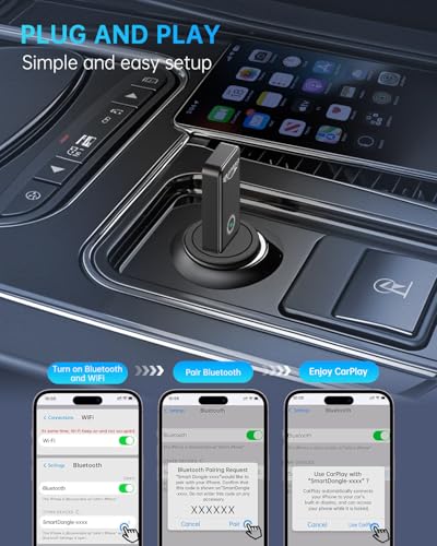 TiMOVO Wireless CarPlay Adapter, Automatic Connection, Smooth & Stable