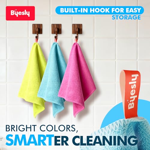 12-Pack Microfiber Cleaning Cloth, 11.5x11.5 Microfiber Towels for Cars, Dishes & House, for Detailers, Chefs & Efficient Home | Scratch-Free, Lint-Free, Ultra Absorbent(Yellow/Pink/Blue) - color: Blue/Yellow/Pink
