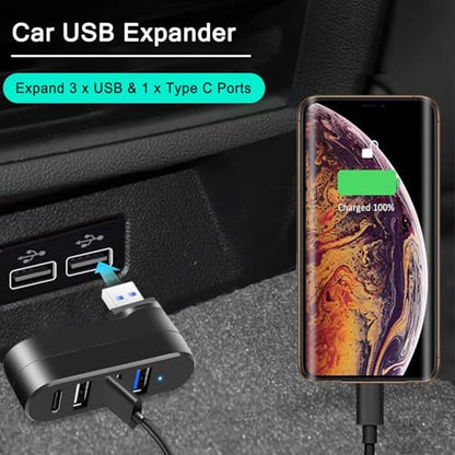 4-Port USB 3.0 Hub [90°/180° Degree Rotatable], Powered USB Hub with 1 x USB C Power/Data Port, USB Expander USB Splitter for Laptop, PC, Car, iMac, MacBook Air/Pro, Tesla-2 Pack - style: 2 Pack Roatating Hub