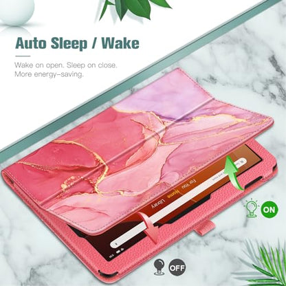 Fintie Folio Case for Amazon Fire HD 10 & 10 Plus 13th/11th Gen 2023/2021 - color: Marble Pink