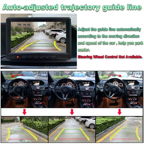 GreenYi AHD 1080P Dynamic Trajectory Trunk Handle Backup Camera, for BMW 3 5 Serise X1 X3 X4 X5 F10 F11 F25 F30 F31 E60 E61 E70 E71 E72 E82 E84 E88 E90 E91 E92 E93 2011-2015, Reverse Rear View Cam