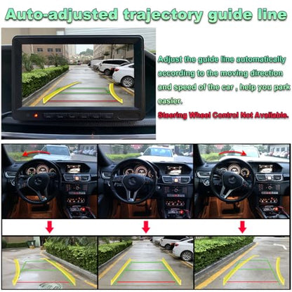 GreenYi AHD 1080P Dynamic Trajectory Trunk Handle Backup Camera, for BMW 3 5 Serise X1 X3 X4 X5 F10 F11 F25 F30 F31 E60 E61 E70 E71 E72 E82 E84 E88 E90 E91 E92 E93 2011-2015, Reverse Rear View Cam