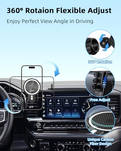 PZK Car Phone Holder for 2022-2026 Chevy Silverado/GMC Sierra 13.4'' Screen - color: Magsafe+ Wireless Charger, size: Silverado 1500 /GMC Sierra 1500 2022-2026