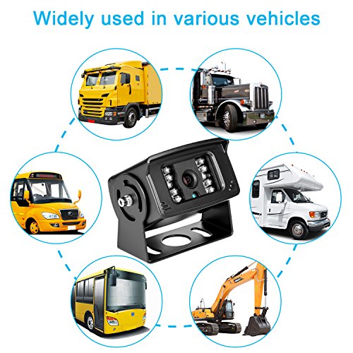 Bus Truck Vehicle Backup Cameras Wide View Angle cab cam Rearview Reverse Waterproof Night Vision 4 PIN Cam for Travel Trailer/Pickup/Van/RV Camper/Motor Home (12V,package not include extension cable) - color: DL003