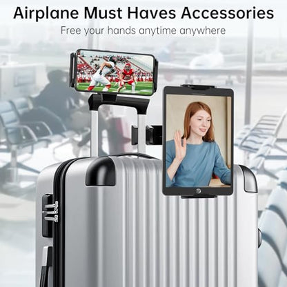 Airplane Tablet Holder Mount for iPad & Kindle, Hands-Free Travel Tablet Stand for Plane Seat Back, Adjustable iPad Holder for Flight, Compatible with 5.9"-9.8" Tablets