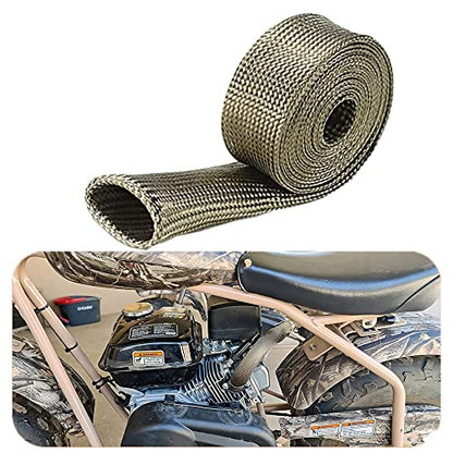 Adjustable Fuel Line Heat Shield 3/4" IDX10' Basalt fiber Spark Plug Wire Heat Shield Heat Wrap Heat Sleeve for Car&Auto Wire Loom Protection (Titanium) - color: Titanium, size: 3/4" IDX10'