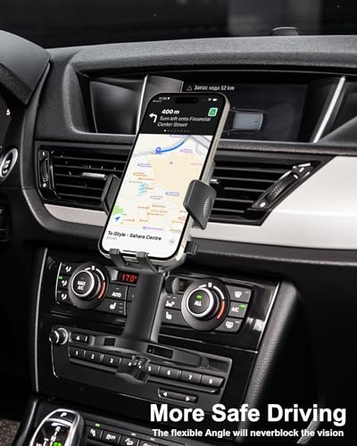 CD Phone Holder for Car - Height Adjustable Car Phone Holder CD Slot, Ultra Sturdy CD Player Cell Phone Holders for Your Car for iPhone 17 Pro Max 16 15 14 13 12 Air Plus, S25, 4-7" Smartphones