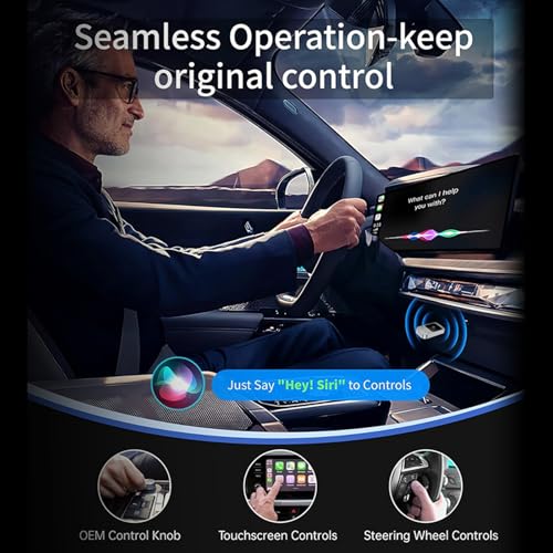 Mini Wireless CarPlay Adapter for Factory Wired CarPlay Vehicles, Convert Wired to Wireless CarPlay, USB-A/USB-C, Low Latency Bluetooth/WiFi Connection for iPhone iOS 10+ (iPhone 6 & 6+) (Silver)