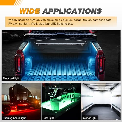 GOOACC RGB Truck Bed Light Strip 2PCS 60" 180 LEDs Neon Accent Lighting