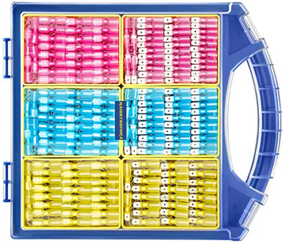 haisstronica 560PCS Heat Shrink Spade Connectors, 22-10 AWG, Male/Female - size: AWG 22-10, style: Male&Female Kit 560PCS
