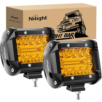 Nilight 4 Inch Amber LED Light Pods 2 PCS 60 W - color: Amber Led Pods