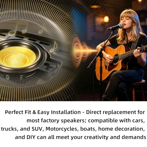3.5" Speakers 800W Glass Fiber Cone Woofer 3.5 Inch Speaker Car Audio - color: 3.5in yellow