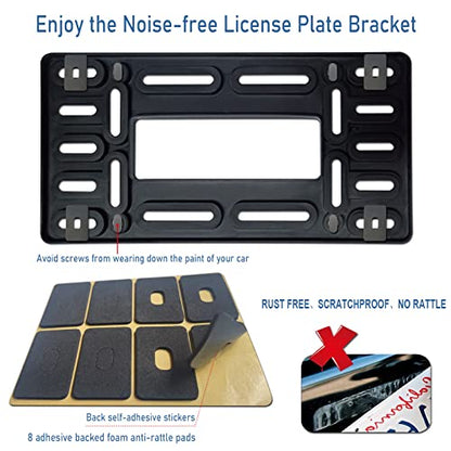 BGGTMO Front License Plate Mounting Kit- License Plate Bracket Holder - color: With Thin Edge Frame