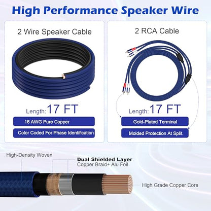 8 Gauge Complete Amp Wiring Kit, Premium Car Amplifier DIY Installation Kit, 800W High Power CCA Cable with Fuse Holder& Full Accessories for Car Truck/RV/ATV Audio Systems Radio Subwoofer Speaker - style: 8-Gauge Kit
