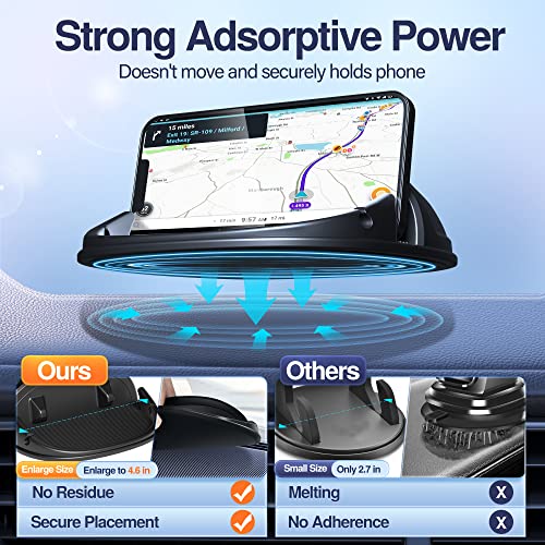 Loncaster Car Phone Holder, Car Phone Mount Silicone Car Pad Mat for Various Dashboards, Slip Free Desk Phone Stand Compatible with iPhone, Samsung, Android Smartphones, GPS Devices and More, Black - color: Black-1pack