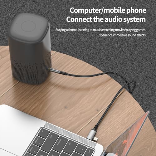 Aux to USB C Lightning Male for iPhone 17 16 15 14 13 Pro Max (1M) 3.5mm Audio Female Cord Headphone Jack Adapter Cable Car Plug Splitter Compatible with Samsung S25 for Ipad 10 Port Dongle