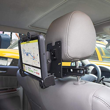 ARKON Mounts LockVise Locking Car Headrest Tablet Mount | Lockable Tablet Holder | Secure | Compatible with iPad, Samsung, Google Tablets Used for Rideshare, Taxi, Uber, & More